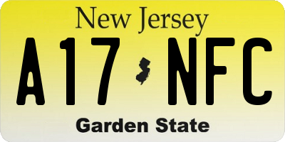 NJ license plate A17NFC