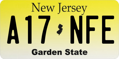 NJ license plate A17NFE