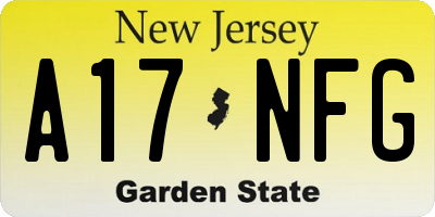 NJ license plate A17NFG