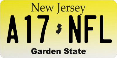 NJ license plate A17NFL