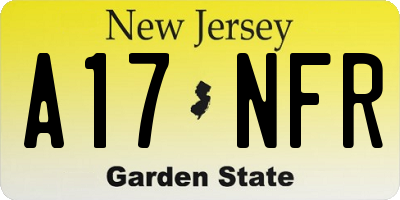 NJ license plate A17NFR