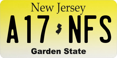 NJ license plate A17NFS