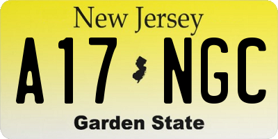 NJ license plate A17NGC