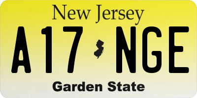 NJ license plate A17NGE