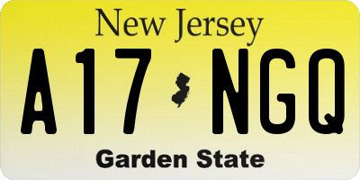 NJ license plate A17NGQ