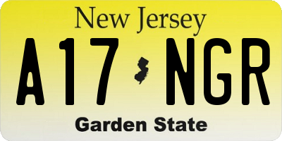 NJ license plate A17NGR