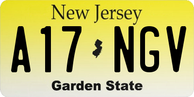 NJ license plate A17NGV