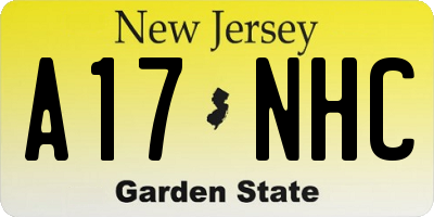 NJ license plate A17NHC