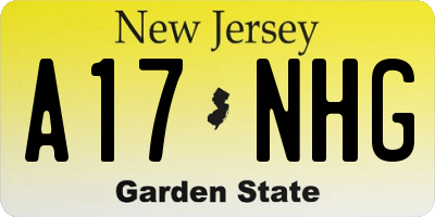 NJ license plate A17NHG