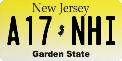 NJ license plate A17NHI