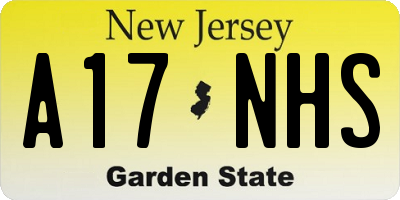NJ license plate A17NHS