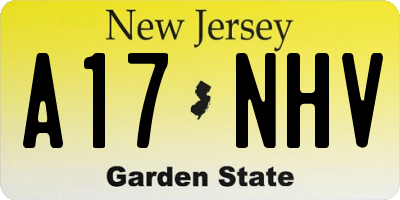 NJ license plate A17NHV
