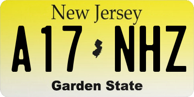NJ license plate A17NHZ