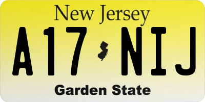 NJ license plate A17NIJ