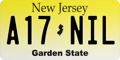 NJ license plate A17NIL