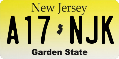 NJ license plate A17NJK