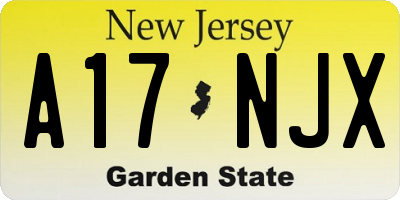 NJ license plate A17NJX