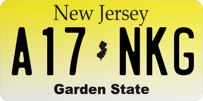 NJ license plate A17NKG