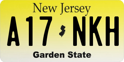 NJ license plate A17NKH