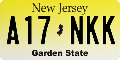 NJ license plate A17NKK