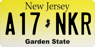 NJ license plate A17NKR