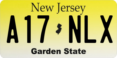 NJ license plate A17NLX