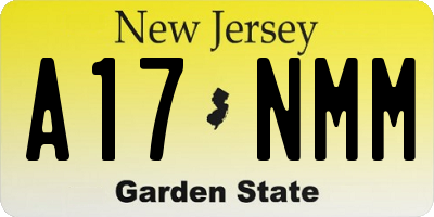 NJ license plate A17NMM