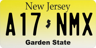 NJ license plate A17NMX