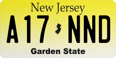 NJ license plate A17NND