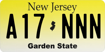 NJ license plate A17NNN