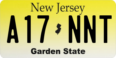 NJ license plate A17NNT