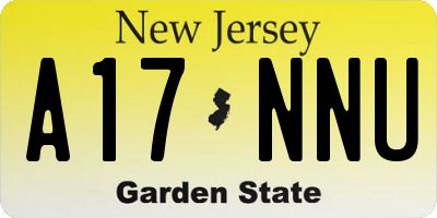 NJ license plate A17NNU