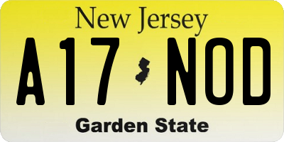 NJ license plate A17NOD