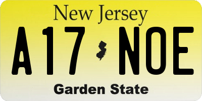 NJ license plate A17NOE
