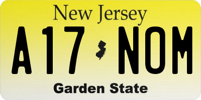 NJ license plate A17NOM