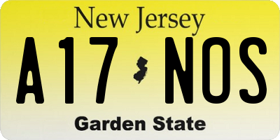 NJ license plate A17NOS