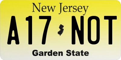 NJ license plate A17NOT