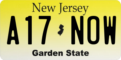 NJ license plate A17NOW