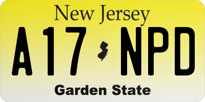 NJ license plate A17NPD