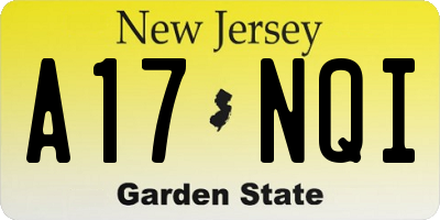 NJ license plate A17NQI