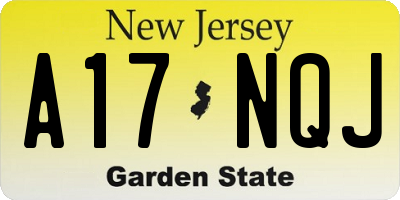 NJ license plate A17NQJ