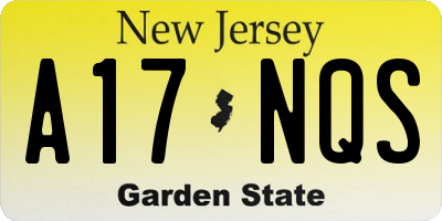 NJ license plate A17NQS
