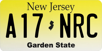 NJ license plate A17NRC