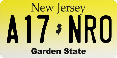 NJ license plate A17NRO