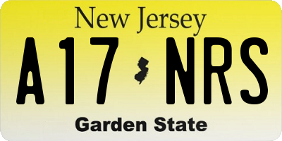 NJ license plate A17NRS