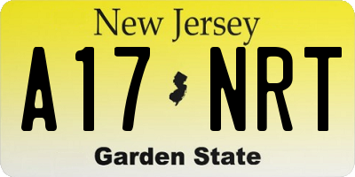 NJ license plate A17NRT