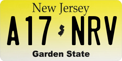 NJ license plate A17NRV