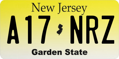 NJ license plate A17NRZ
