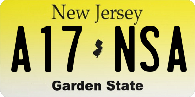 NJ license plate A17NSA