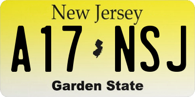 NJ license plate A17NSJ